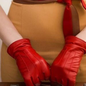 Thinsulate Womens Leather Cashmere Lining Lambskin Gloves Size 8